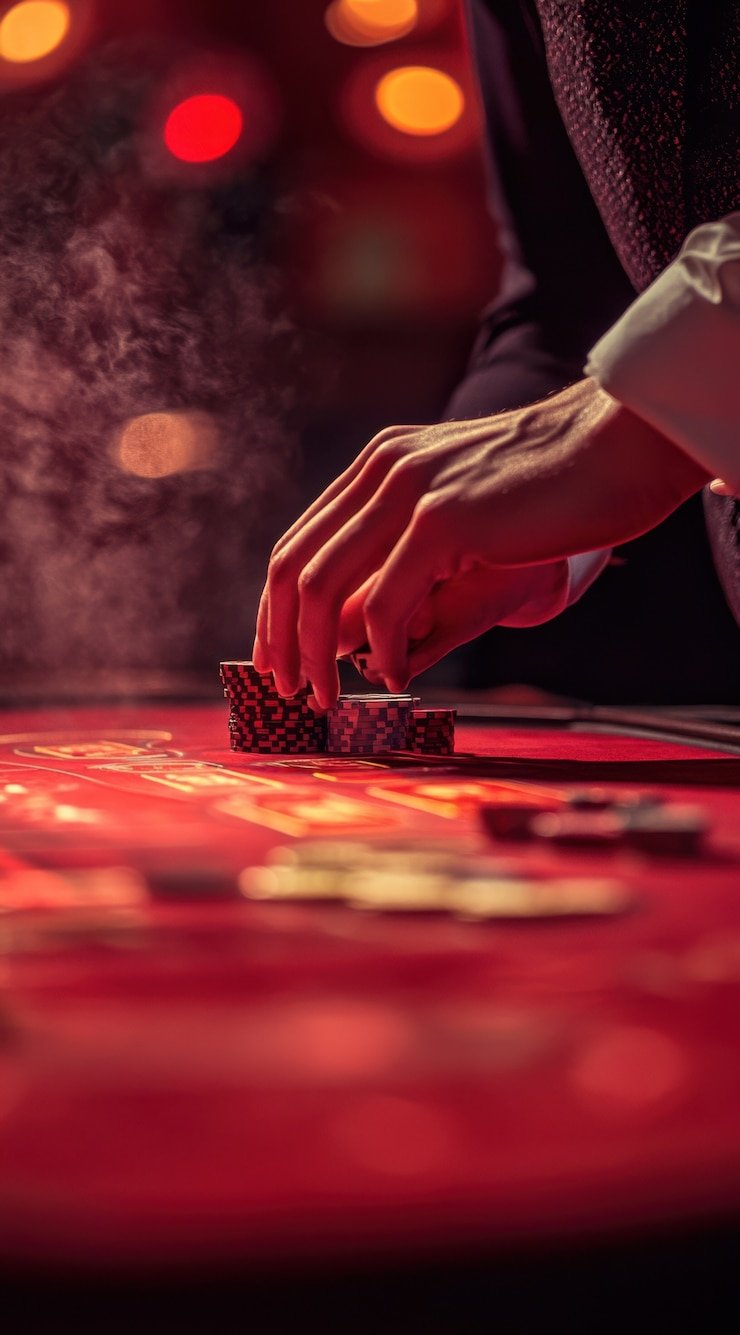 Live dealer blackjack table with professional croupier and multi-camera setup